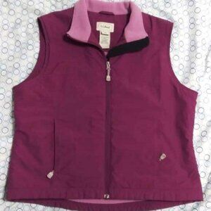 𝅺vintage LL Bean Vest Womens Size L Regular Zip Purple